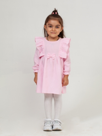 Купить 321-Р. Платье из муслина детское, хлопок 100% розовый, р. 98,104,110,116 в Нижневартовске